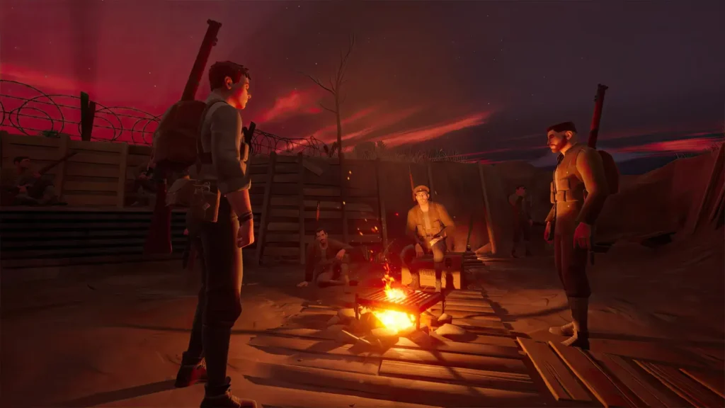 The Caribou Trail Free Download For PC (Latest Version 2026)
About This Game

The Caribou Trail is an emotional first-person narrative adventure set during the brutal Gallipoli campaign of World War I. Inspired by real historical testimonies, the game follows a group of young friends from Newfoundland who leave behind their peaceful hometown to join the war, believing they’ll return home as heroes before autumn arrives.

Instead, they are thrown into the horrors of trench warfare, impossible decisions, loss, fear, and the slow descent into madness.

Play as Fisher, an ordinary young man trying to survive one of history’s deadliest conflicts alongside his closest companions. Experience the harsh realities of WWI through immersive first-person gameplay as you crawl through muddy trenches, cross deadly no man’s land, cut through barbed wire, recover fallen soldiers’ dog tags, and endure terrifying missions under constant danger.

But The Caribou Trail is not about glory or kill counts. It focuses on friendship, survival, emotional storytelling, and the fragile humanity soldiers held onto during war.

Between battles, explore military camps, sit around campfires, cook questionable meals, share ghost stories, joke with friends, and witness the quiet moments that kept soldiers sane amidst chaos. Your relationships with Gordon, Lonnie, and others shape the emotional core of the journey.

As darkness falls, psychological horror and folklore begin to blur reality. Strange shadows, whispered legends, and haunting trench stories create an unsettling atmosphere where fear and imagination collide.

Featuring immersive sound design, a haunting original soundtrack, and stylized visuals inspired by historical photography, the game delivers a deeply emotional and unforgettable WWI experience.

Key Features
Emotional first-person narrative adventure
Inspired by real WWI Gallipoli testimonies
Explore trenches, camps, and dangerous battlefields
Focus on friendship, survival, and psychological tension
Atmospheric folklore and horror elements
Immersive sound design and haunting soundtrack
Semi-stylized visuals inspired by archival photography
Meaningful choices and emotional storytelling
Mature Content Description

This game contains war violence, corpses, visible blood, mild to moderate strong language, frightening scenes, and references to alcohol and tobacco use. Some themes may be disturbing to sensitive players.

System Requirements
Minimum:
OS: Windows 10
Processor: Intel i5-8600K / Ryzen 2700 or higher
Memory: 16 GB RAM
Graphics: NVIDIA RTX 2060 / AMD RX Vega 56 with 8GB VRAM
DirectX: Version 11
Storage: 15 GB available space
Sound Card: DirectX 10 Compatible
Additional Notes: SSD Recommended
Recommended:
OS: Windows 10
Processor: Intel i5-9600K / Ryzen 3600 or higher
Memory: 16 GB RAM
Graphics: NVIDIA RTX 3070 / AMD RX 6700 XT with 8GB VRAM
DirectX: Version 11
Storage: 15 GB available space
Sound Card: DirectX 10 Compatible
Additional Notes: SSD Recommended